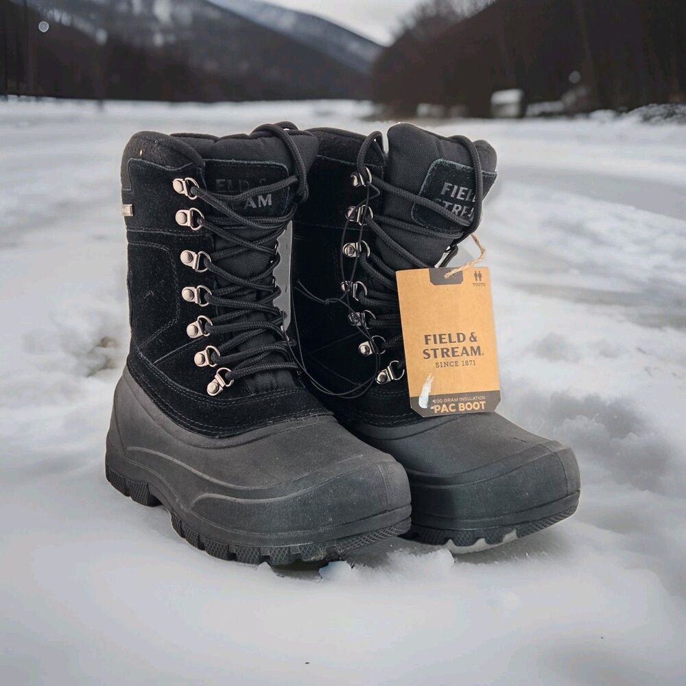 Field & Stream 200g 3M Thinsulate Water Resistant Pac Boots youth sz 3 black NWT